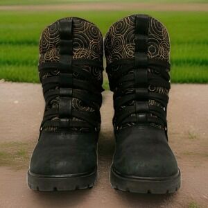 Timberland Womens Size 7M Black Mid Calf Snow Hiking Work Outdoor Boots